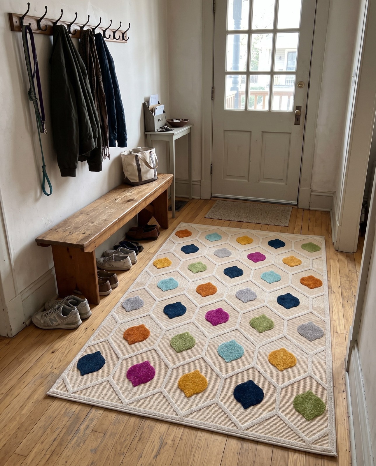 Detail image of 6' x 9' Raleigh · Geometric Outdoor Rug, beige