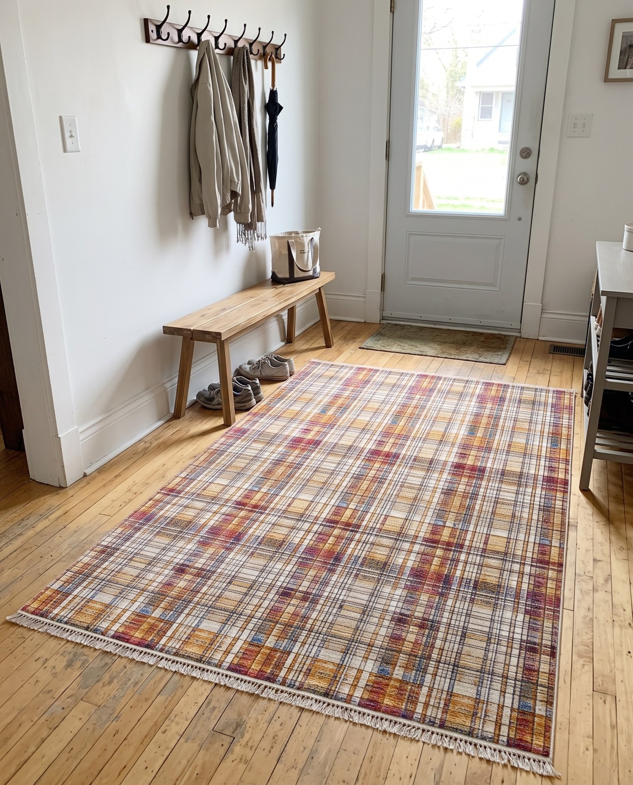 5' 3 x 7' 9 Pella · Plaid rug, multi