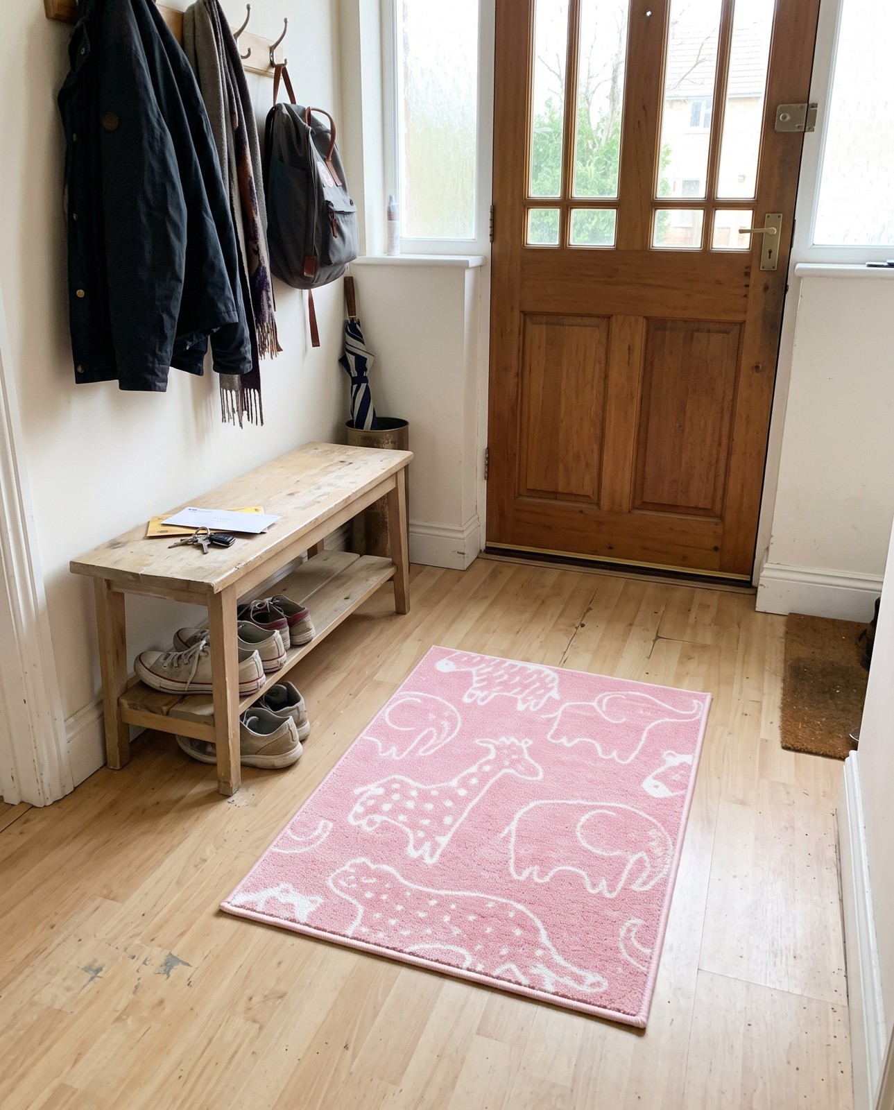Detail image of 2' 2 x 3' Ernest · Animal print rug, pink